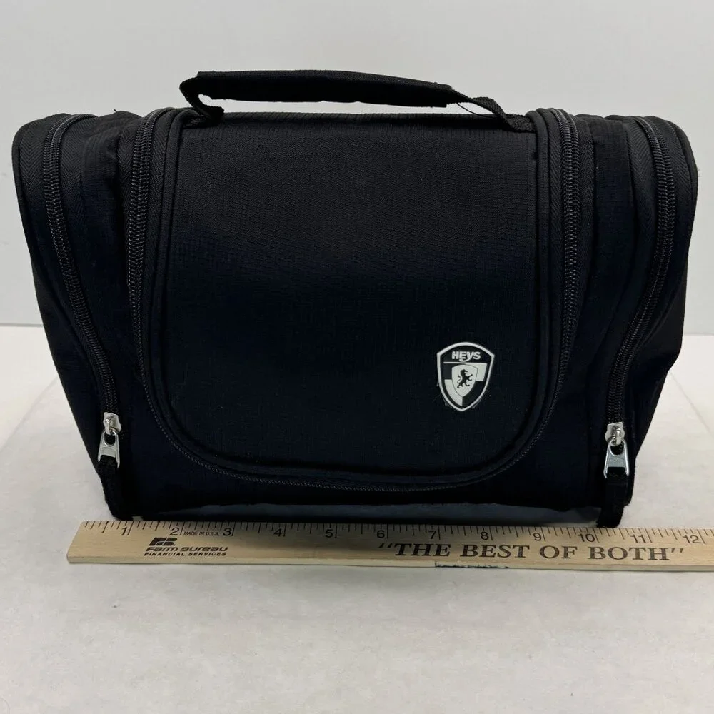 Heys Black Hanging Toiletry Bag Travel Organizer Multiple Compartments Diddy Bag